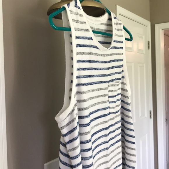 Merona White Gray and blue knit tank top - Picture 3 of 7